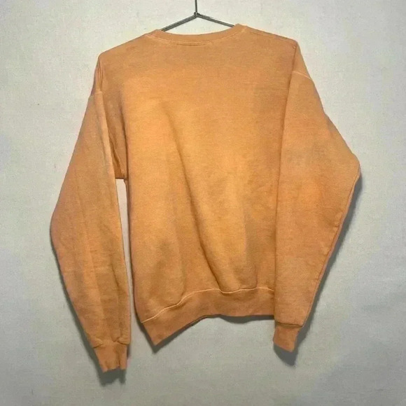 Hanes | Unisex Garment Dyed Crewneck Sweatshirt - Burnt Orange / Sz S - Picture 3 of 5